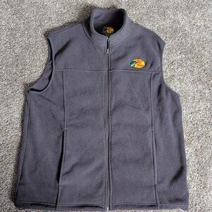 Bass Pro Shops Gray Size Large Fleece Full Zip Embroidered Vest With Pockets